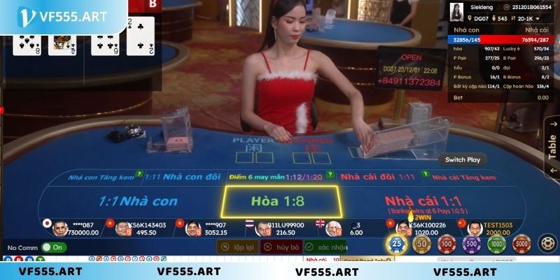 Giới thiệu game tại sảnh Live Casino của VF555